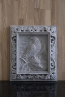 Kartal ve Kurt mermer rölyef çalışması 